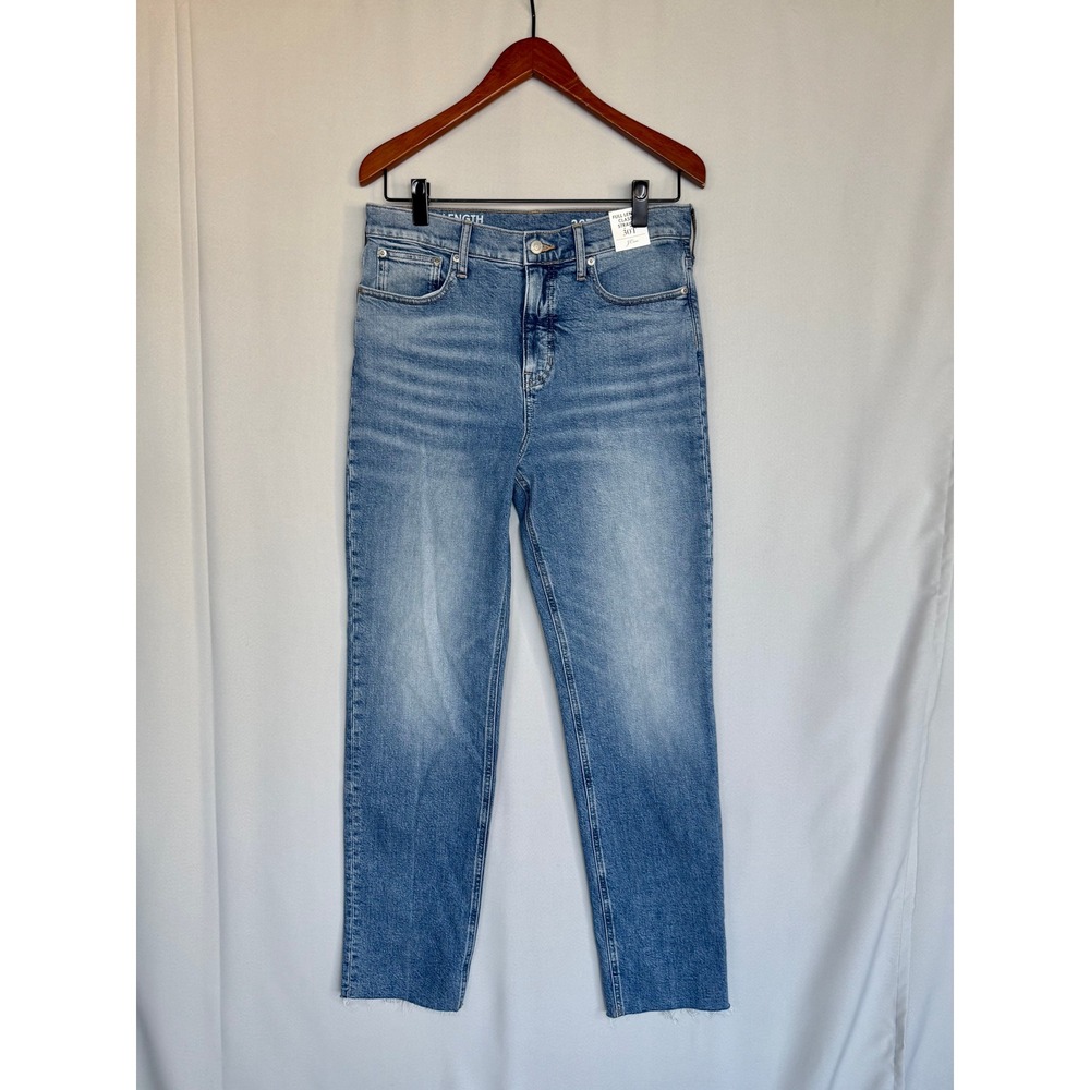 J. Crew Medium Blue Wash Full Length Classic Straight Jeans Size 30 Tall NWT